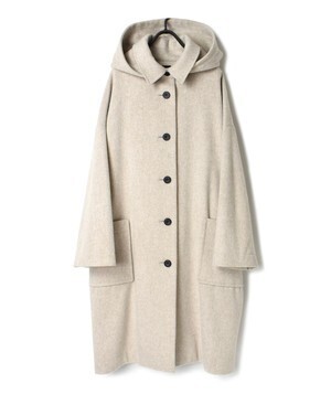 maison de soil WOOL DETACHABLE HOODED COAT