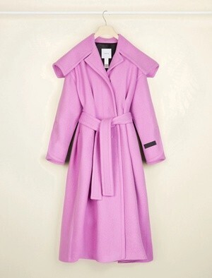 PATOU Belted cashmere and wool blend coat