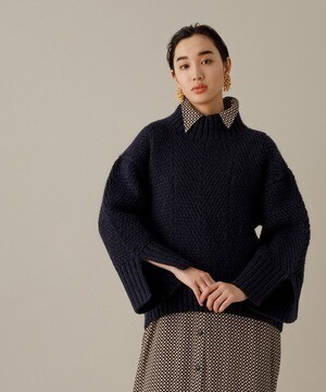 ADAM ET ROPE' チャンキーニットプルオーバー