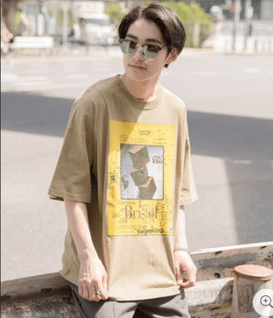 Mark Gonzales Mark Gonzales/マークゴンザレス BASQUE magenta 別注 スーパービッグシルエット 半袖Tee(背面プリント)