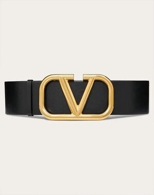 VALENTINO Vロゴ シグネチャー シャイニーカーフスキン リバーシブルベルト 70 MM