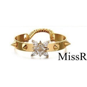 Miss R メタルカラーゴールドチェーンバングル