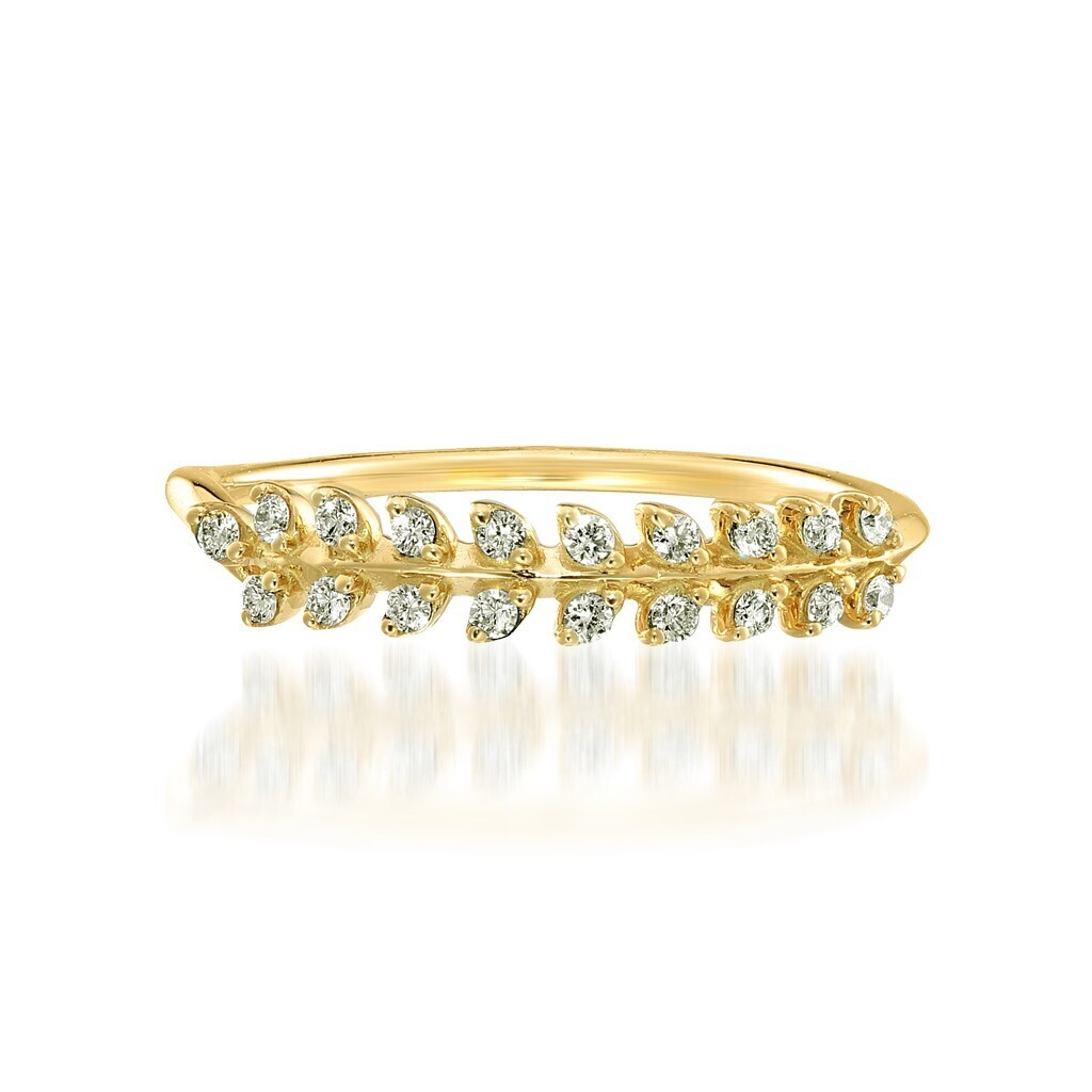 STAR JEWELRY DIAMOND LEAF RING
