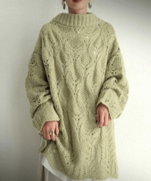 antiqua 透かし編みニット ニット レディース トップス 長袖 秋冬・aw-00001