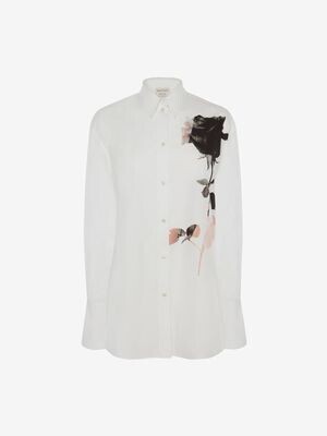 Alexander McQueen ローズプリント ポプリンシャツ