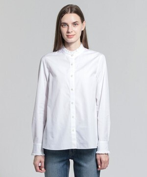 MACKINTOSH LONDON ハイカウントブロードフリルカラーシャツ