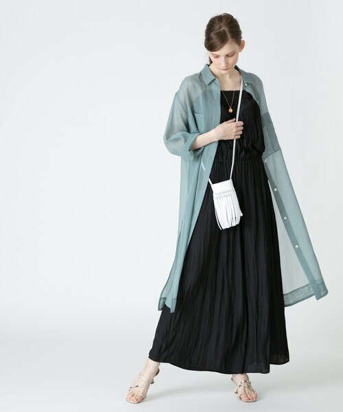 allureville シアーシャツワンピース