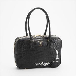 A.D.M.J. CROCODILE/SWAROVSKI・CRYSTALS BOSTONBAG 28cm