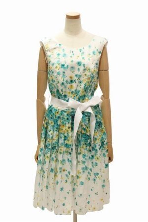 BLUGIRL BLUMARINE フラワープリント ノースリーブワンピース