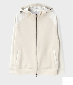 LANVIN en Bleu 異素材MIX ラグランスリーブパーカー