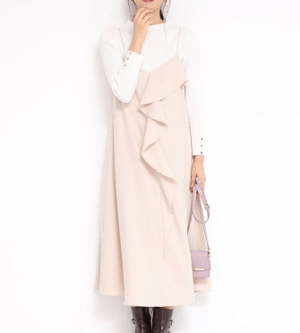 JUSGLITTY ラッフルキャミワンピースニットセット