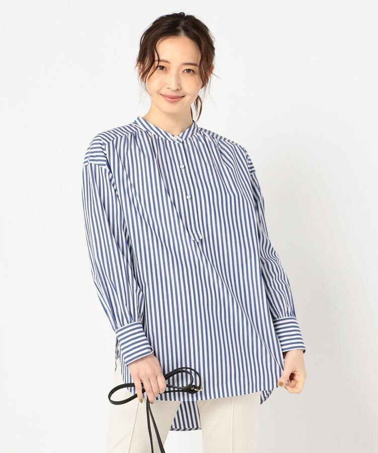 NOLLEY'S 100/2ストライプバックオープンシャツ