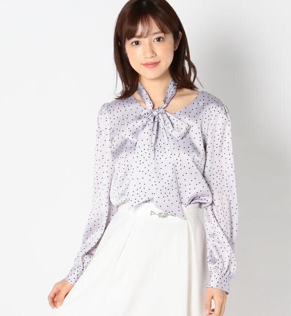 MISCH MASCH ２WAYボウタイドットブラウス