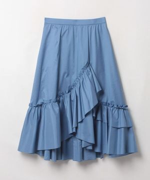 LANVIN en Bleu フリルグログランスカート