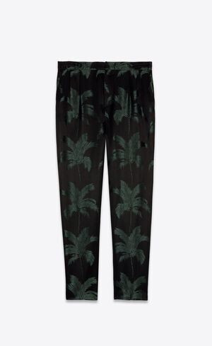 SAINT LAURENT パームサテンジャカードのプリーツパンツ