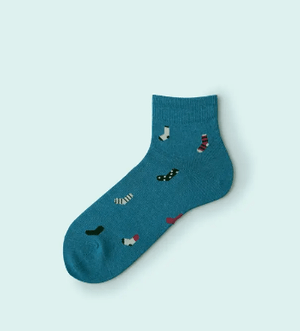 Tabio メンズ 靴下柄ショートソックス
