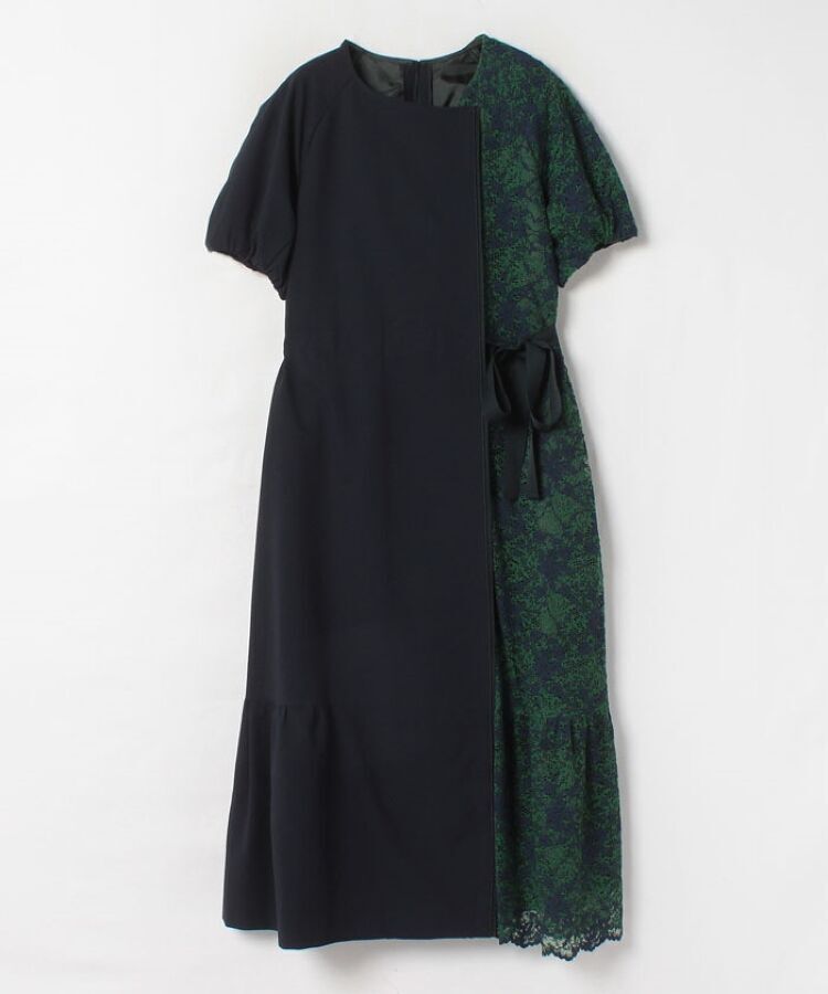 LANVIN en Bleu レース切り替えワンピース