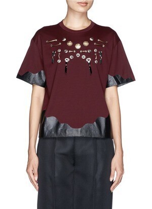 TOGA BRASS EMBELLISHMENT WAVY TRIM T-SHIRT