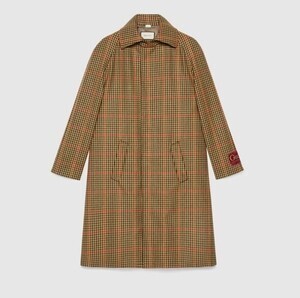 GUCCI ラベル付き チェック ウール コート