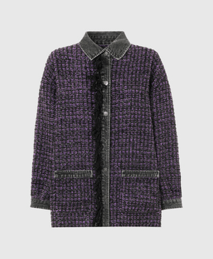 DIESEL レディース ツイードワイドフィットジャケット