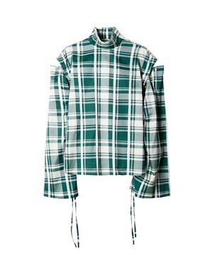 LE CIEL BLEU チェックハイネックトップス