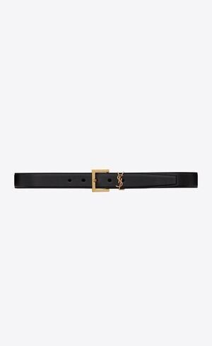 SAINT LAURENT モノグラム ベルト(スクエアバックル/スムースレザー)