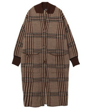 SILAS PLAID CHECK KNIT COAT