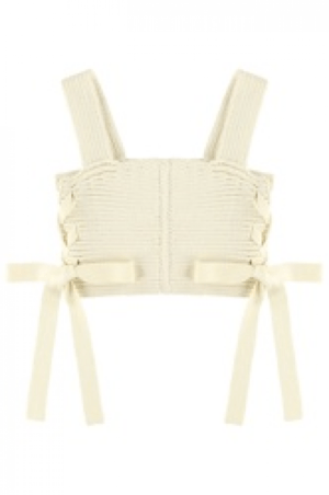ALEXIA STAM Knit Bustier Top Ivory