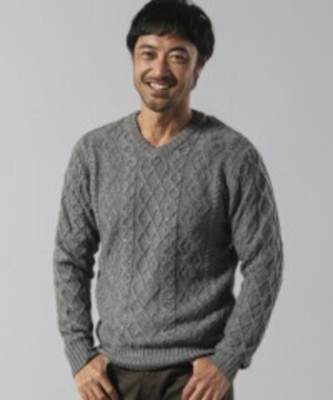 TETE HOMME ケーブルクルーニット