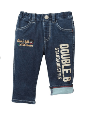 DOUBLE_B 裏起毛ロゴデニムパンツ