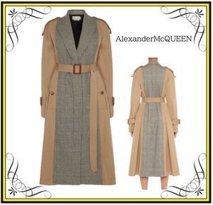 Alexander McQueen 【ALEXANDER McQUEEN】スプライスド トレンチコート (alexander mcqueen/トレンチコート) 645617QFAAA2001【BUYMA】