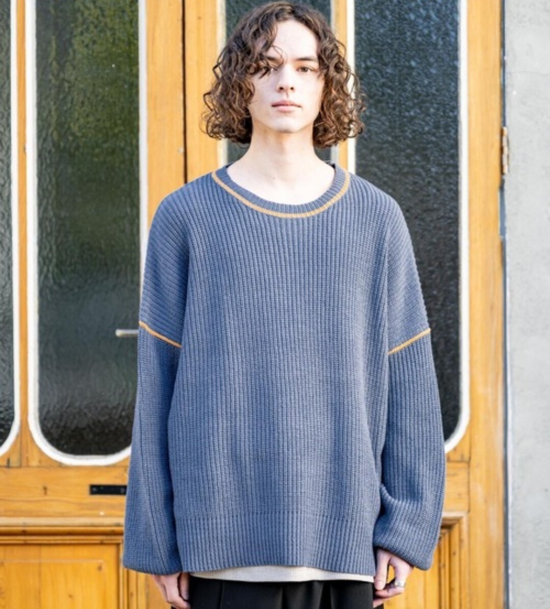 Casper John Balloon Arm Loose Line Knitバルーンアームルーズラインニット