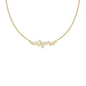 AGATHA PARIS 20S、E、アクア、ネックレス、CZ-Crystal / gold