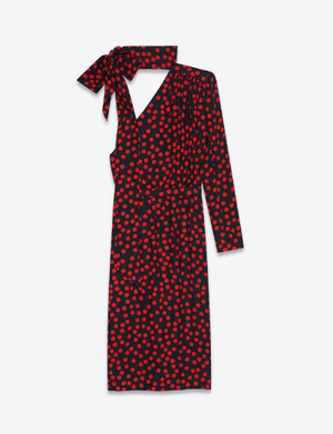 SAINT LAURENT ワンショルダーラヴァリエネックドレス