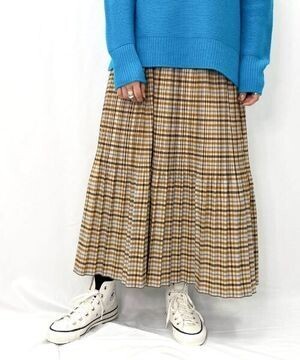 FREDY&GLOSTER チェックプリーツロングスカート