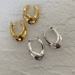one sea S925/18kgp wave hoop pierce