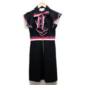 GUCCI Sylvie Web stretch jersey dress リボン付スリーブウェブストレッチジャージードレス