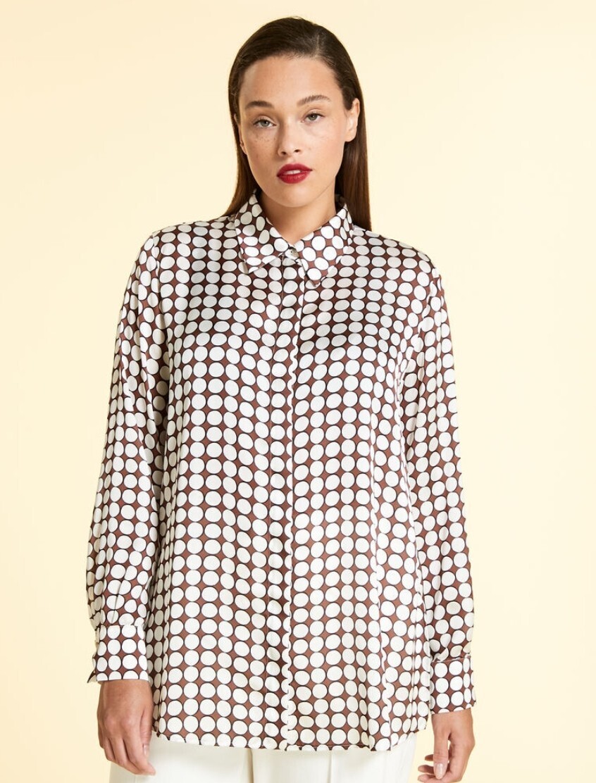 MARINA RINALDI STRIPED SATIN SHIRT