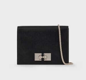 ARMANI ミニショルダーバッグ サフィアーノレザー製 プレキシガラスツイストロック