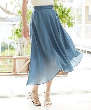 LAISSE PASSE シアーイレギュラーヘムミディスカート