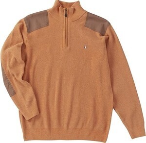 Hush Puppies Half Zip Sweater with Ridged Molding Fabric