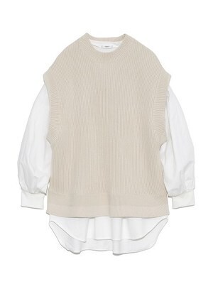 emmi 【emmi atelier】ニットベストセットブラウス