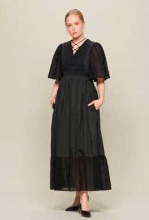 LOKITHO COTTONLACE COMBI DRESS