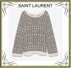 SAINT LAURENT 【Saint Laurent】グラフィックジャカードセーター (Saint Laurent/ニット・セーター) 645962YAVY29744【BUYMA】
