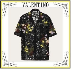 VALENTINO 【VALENTINO】 フラワーアップリケ マクラメレース シャツ (VALENTINO/シャツ) VV0AAA917D60NO【BUYMA】