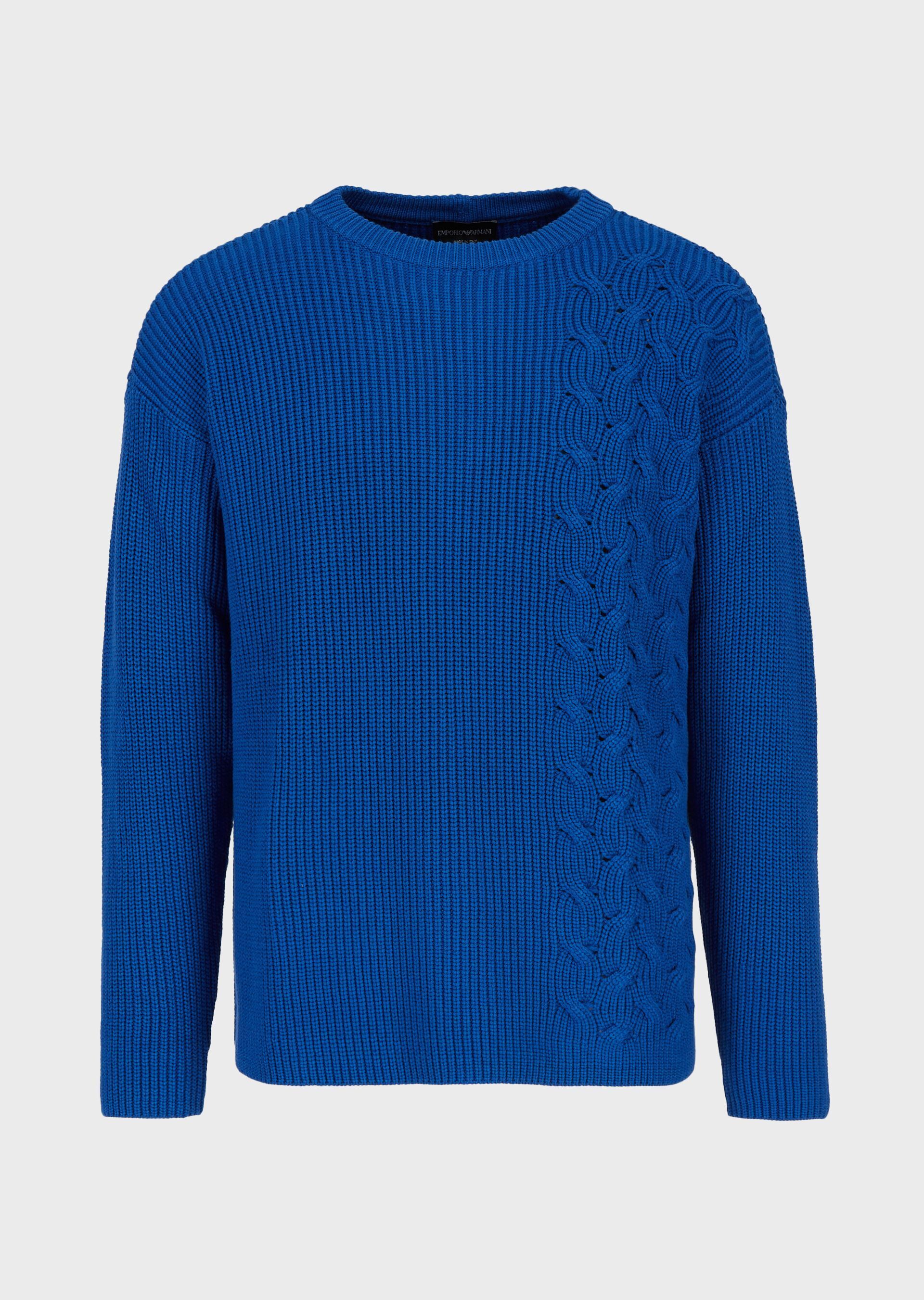 EMPORIO ARMANI フィッシャーマンズニットセーター、ブレードのディテール