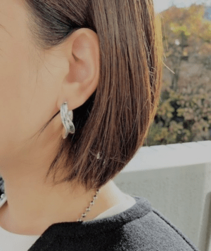one sea S925/18kgp wave hoop pierce