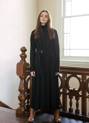 SALT+JAPAN PLEATS COMBI TURTLE NECK ONE-PIECE