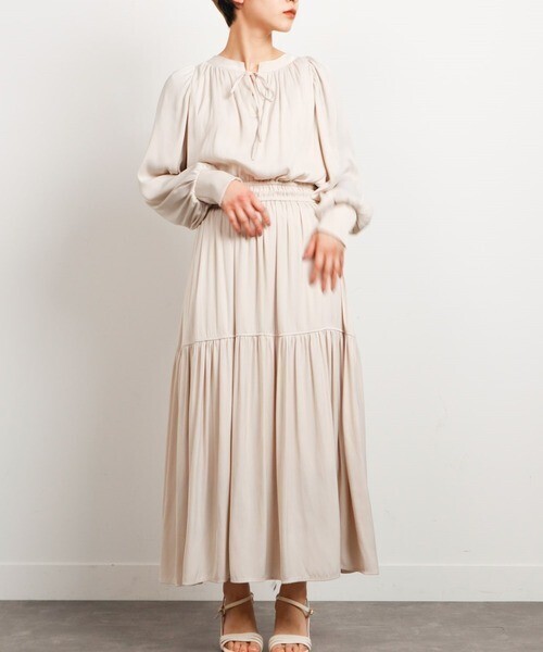LADYMADE ヴィンテージサテン2WAYティアードワンピース