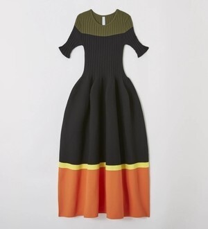 CFCL POTTERY DRESS - BLACK MULTI -